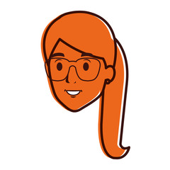 beautiful woman head avatar character vector illustration design