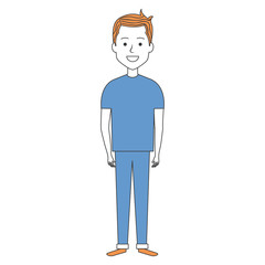 young man avatar character vector illustration design