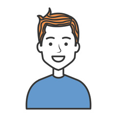 young man avatar character vector illustration design