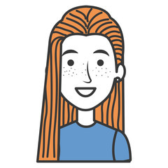 beautiful woman avatar character vector illustration design