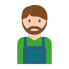 cartoon plumber man icon over white background vector illustration