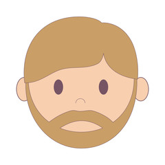 cartoon man with beard icon over white background colorful design vector illustration