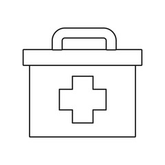 first aid kit icon over white background vector illustration
