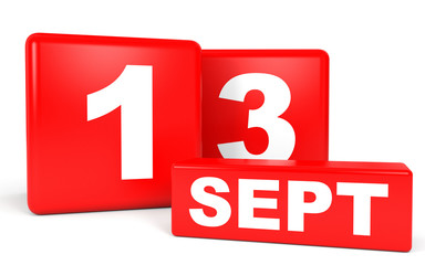 September 13. Calendar on white background.