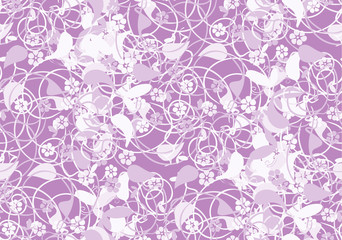 Fototapeta na wymiar purple background with a pattern flowers, seamless