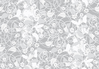 Fototapeta premium beautiful floral pattern on a gray background, seamless, vector