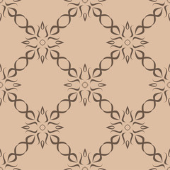 Seamless beige pattern with wallpaper ornaments