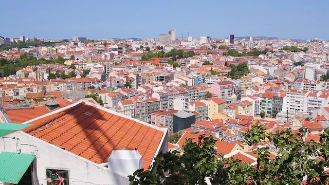 view from the highest  point Miradouro da Senhora do Monte, Lisbon, Portugal