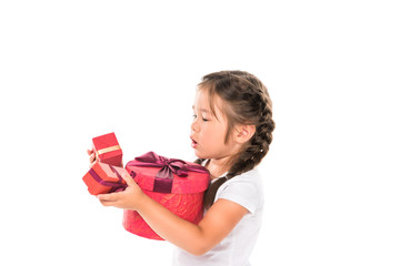 asian child with gift box