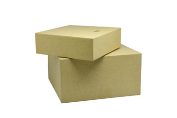 paper box or cardboard box isolated on white background