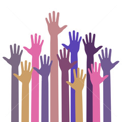 hands raising love with heart