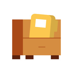 office drawer with folder vector illustration design