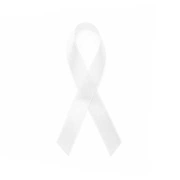 white awareness ribbons of common all cancer. Health concept.