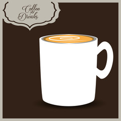flat cup of coffee drink concept vector illustration