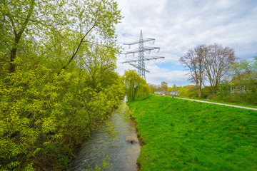 Electrical pole and river