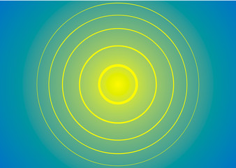 Rectangular gradient background with radiating concentric circles. Vector multicolored blurred backdrop. 