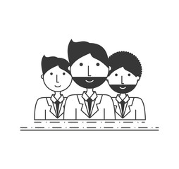 line businessman avatar people with hairstyle vector illustration