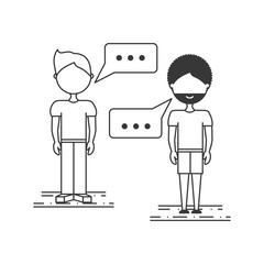 line man people conversation concept vector illustration