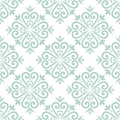 seamless damask pattern in blue. Vintage ornament. background for wallpaper, printing on the packaging paper, textiles, tile.