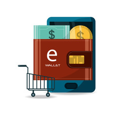 ecommerce technology strategy to shopping online vector illustration