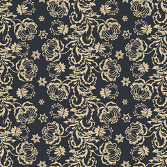 Seamless pattern in indian style. Floral vector illustration