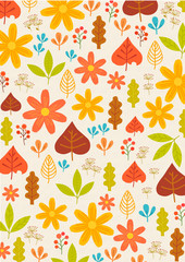 Obraz premium Autumn pattern illustration
