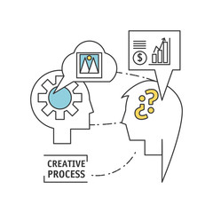 teamwork man creative imagination with innovation ideas vector illustration