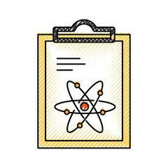 paper clipboard with atom vector illustration design