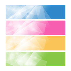 Set of Bright Banners , Colorful Polygonal Background, Vector Illustration