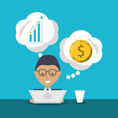 man crowndfunding and business finance support vector illustration
