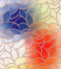 Fototapeta na wymiar Vector wave background of doodle hand drawn lines