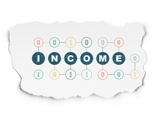 Business concept: Income on Torn Paper background