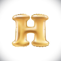 Gold balloon font part of full set upper case letters H