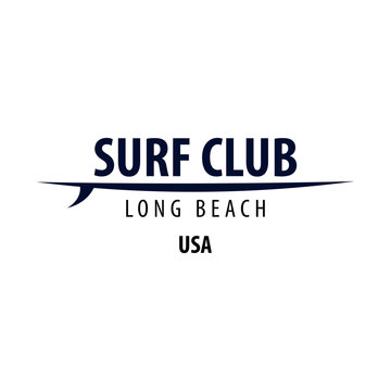 Surfing logo and emblems for Surf Club or shop. Vector illustration.
