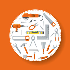 equipment tool and mechanic repair service vector illustration
