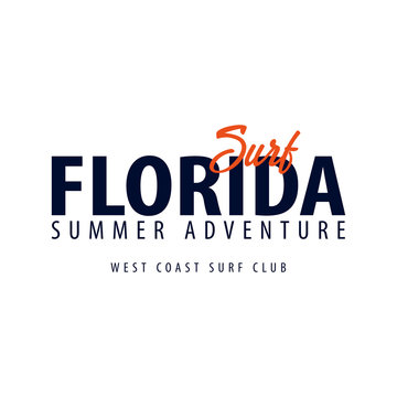 Florida Surfing emblem or logo. Vector illustration.