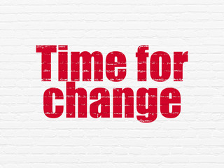 Timeline concept: Time for Change on wall background
