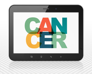Medicine concept: Tablet Pc Computer with Cancer on  display