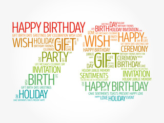 Fototapeta premium Happy 78th birthday word cloud collage concept