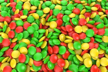 Sweet colorful candy. Candy variation color texture or background. 3D render.