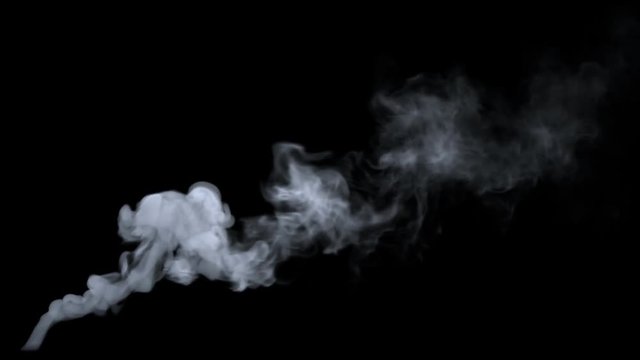 Various smoke elements on a black background.