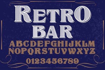 font script typeface old style named retro bar
