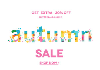 Autumn Sale Banner, Sale Poster, Sale Flyer, Sale Vector. 30% Off, Vector illustration.