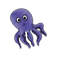 Cute octopus cartoon icon vector illustration graphic design