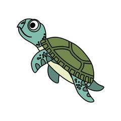 Cute marine turtle icon vector illustration graphic design