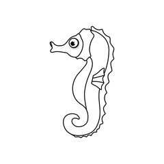 Cute sea horse icon vector illustration graphic design