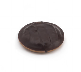 Chocolate cookies on a white background