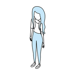 Woman faceless cartoon icon vector illustration graphic design