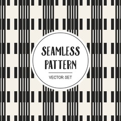 Abstract concept vector monochrome geometric pattern. Black and white minimal background. Creative illustration template. Seamless stylish texture. For wallpaper, surface, web design, textile, decor.