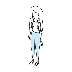 Woman faceless cartoon icon vector illustration graphic design